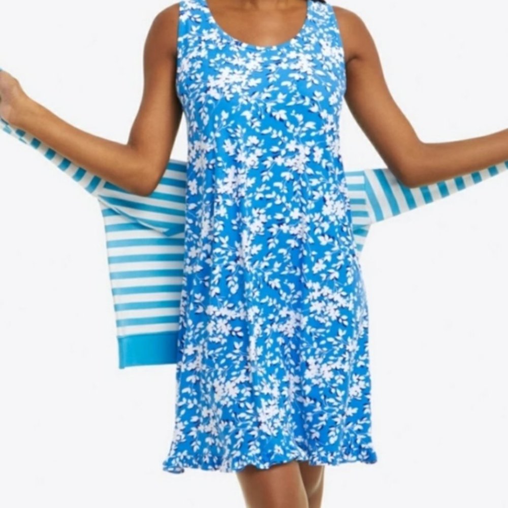 Draper James Blue Floral Print Nightgown Size Small/Medium NWT